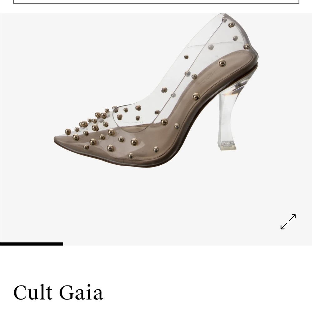 Cult Gaia bijan faux pearl-embellished clear vinyl pumps - 37
